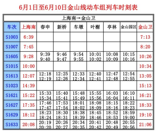 金山鐵路最新時刻表發布，便捷出行一手掌握